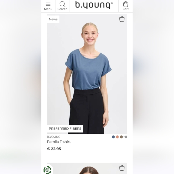 B.Young light blue short sleeve tee soft cotton size S - Picture 7 of 7